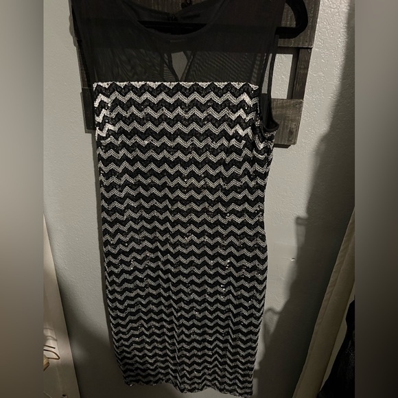 R&M Richards Black and Gray Sequins Dress - Picture 1 of 6